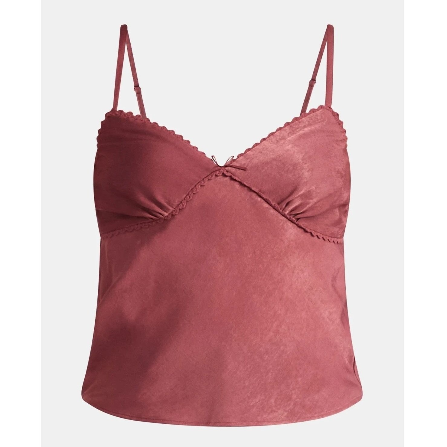 Nb Babydoll Wild Ginger Camisole Shirt Xxl Rose Mauve Cami Top Lace Trim Bow Nwt